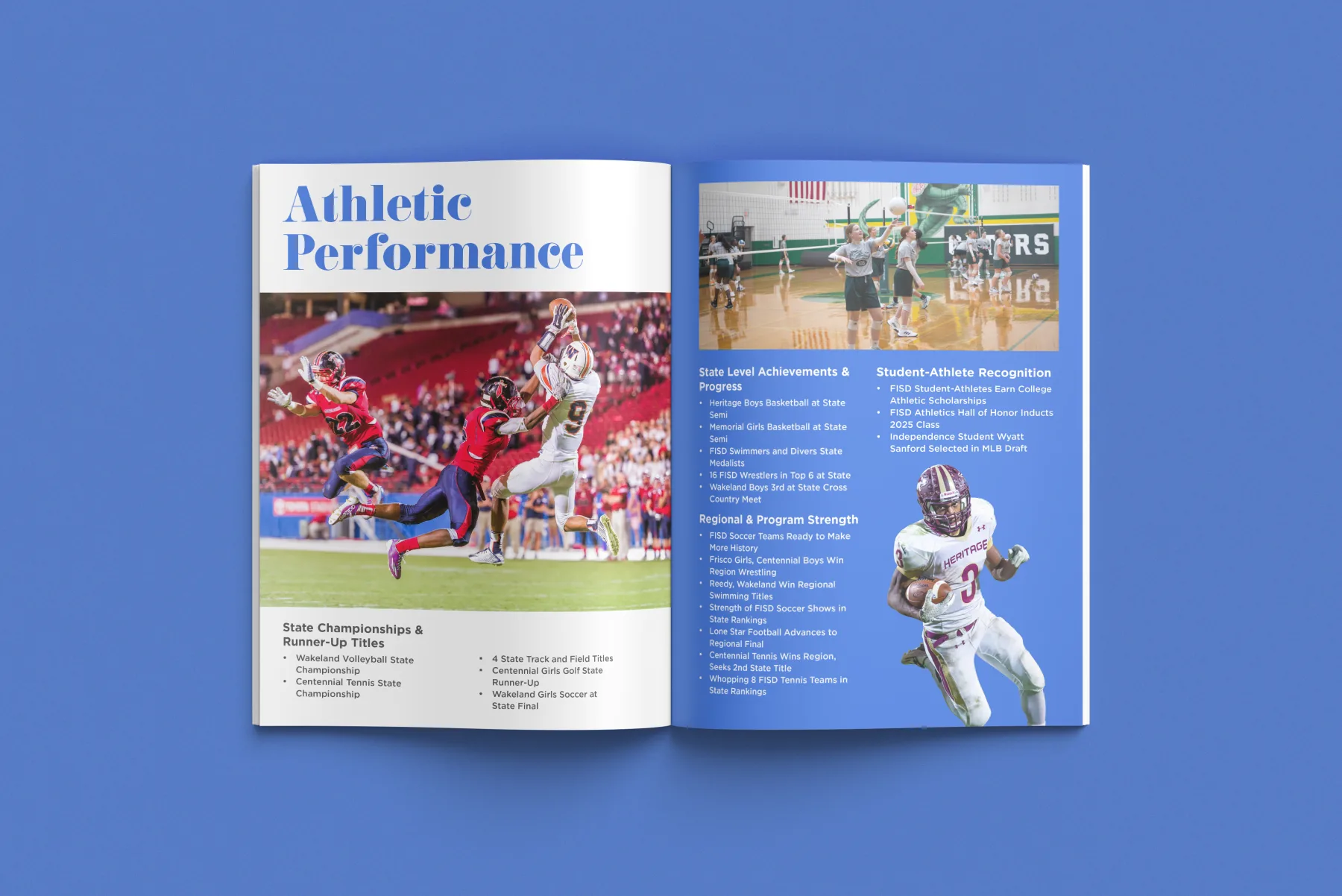Culture of Excellence spread highlighting athletic performance