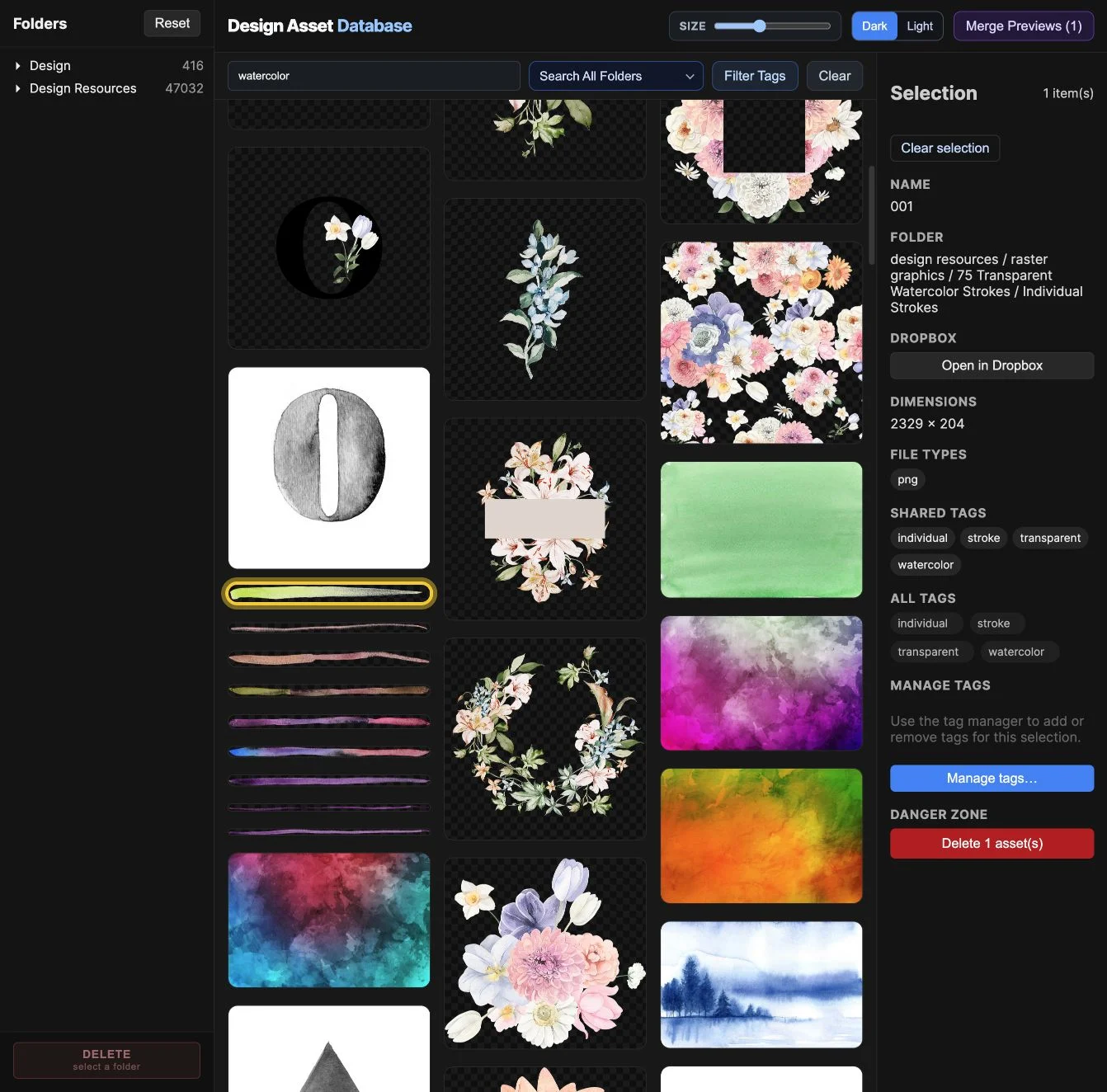 Home editor with merge, tag management and delete controls visible