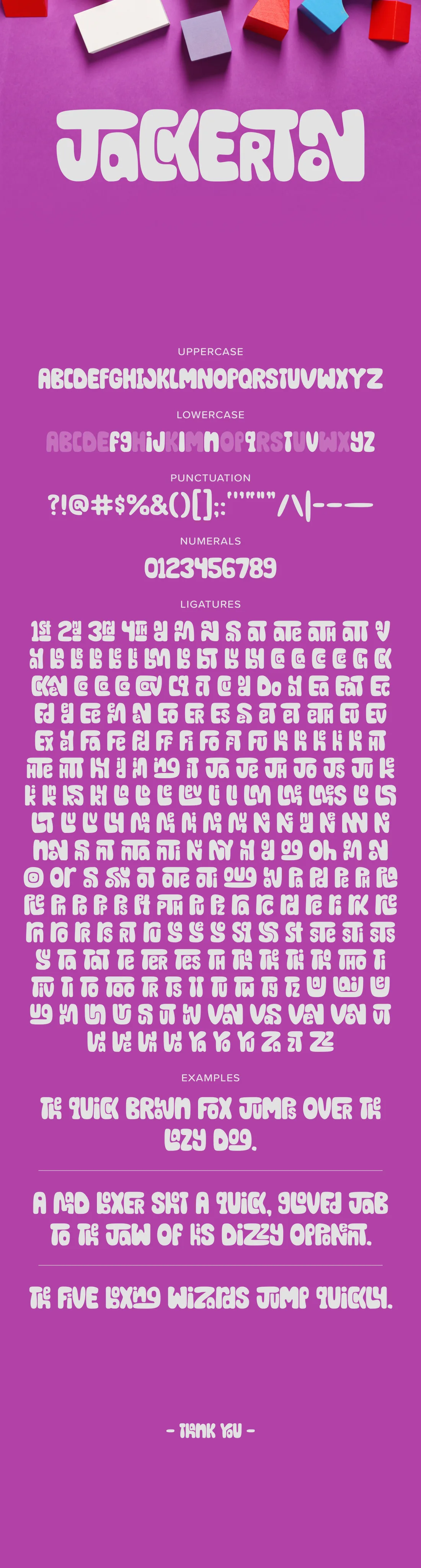 Original Jackerton specimen showing the first character family and ligatures