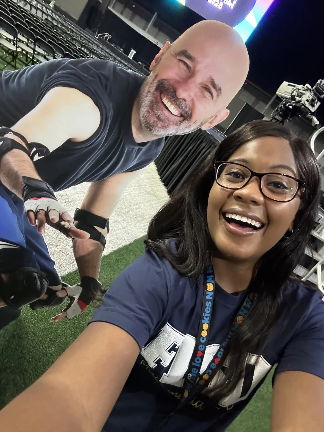 Employees sharing a selfie during the Workvivo activation