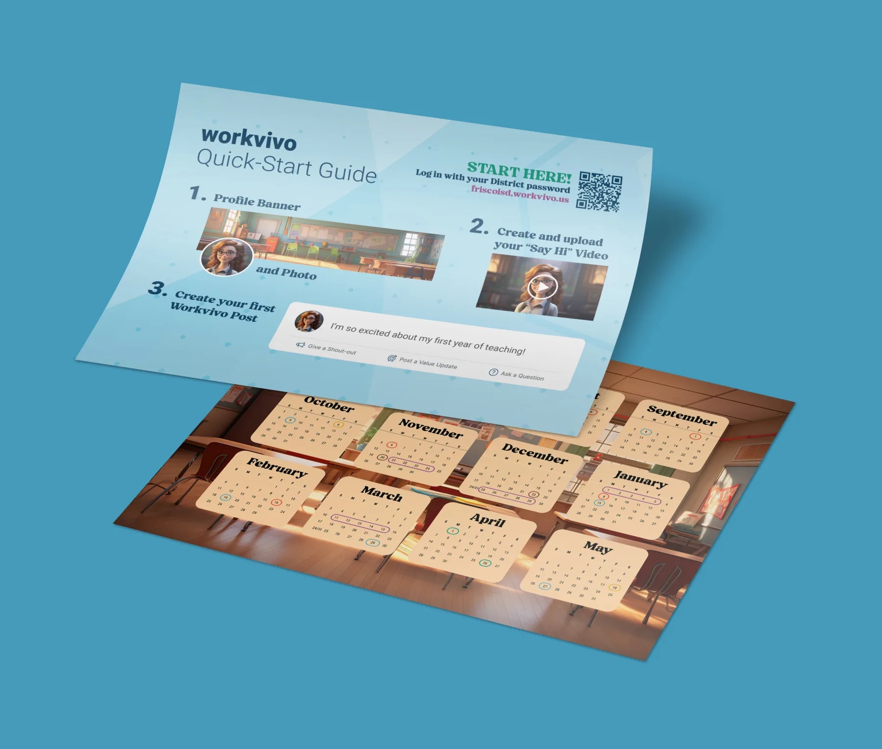 Workvivo quick-start guide with profile, video and first-post instructions